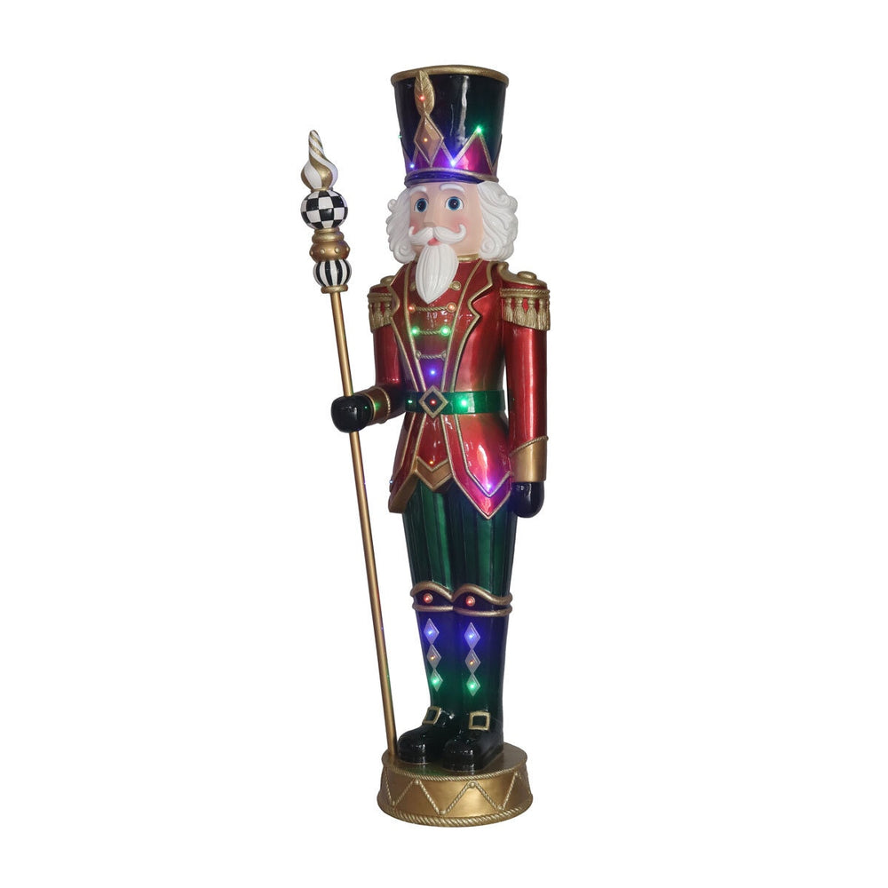 6Ft (1.8M) Pre-Lit Grand Nutcracker with 25 Colour LED and Music christmas