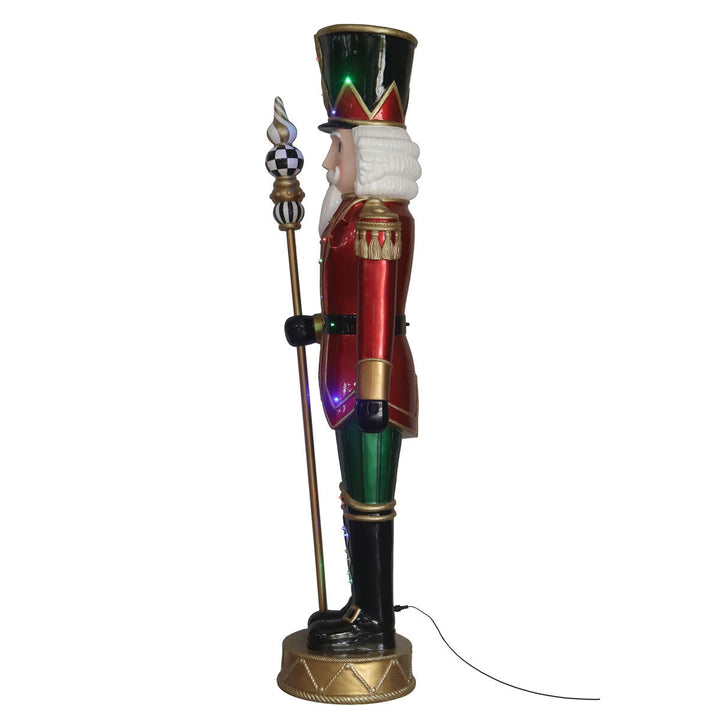 6Ft (1.8M) Pre-Lit Grand Nutcracker with 25 Colour LED and Music christmas