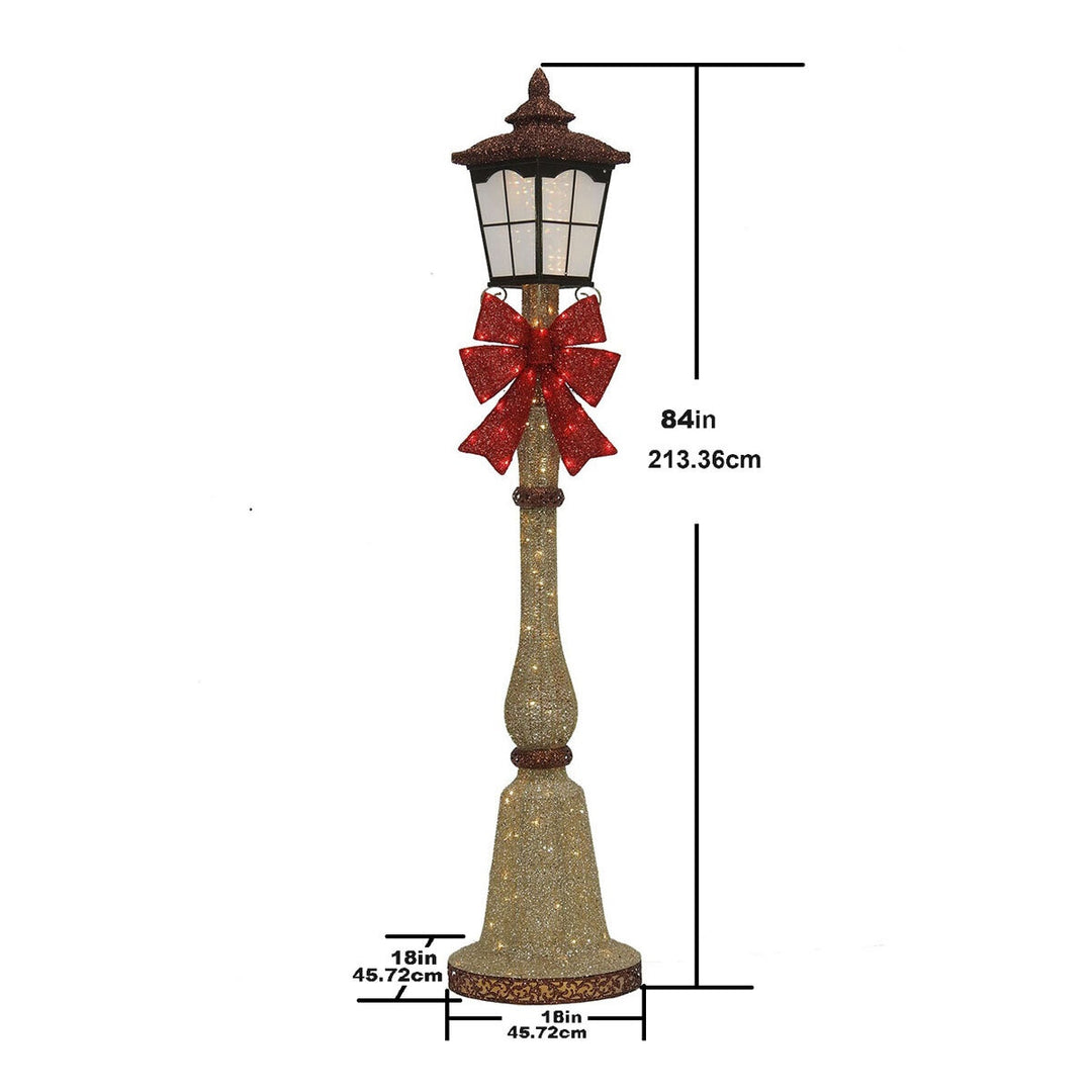 7Ft (2.1M) Single Lantern Head Lampost with 150 LED Lights