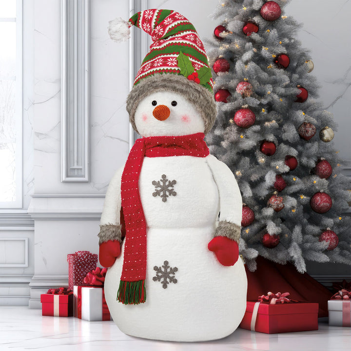 48" (1.2M) Soft Sculpture Cosy Stocking Cap Snowman christmas