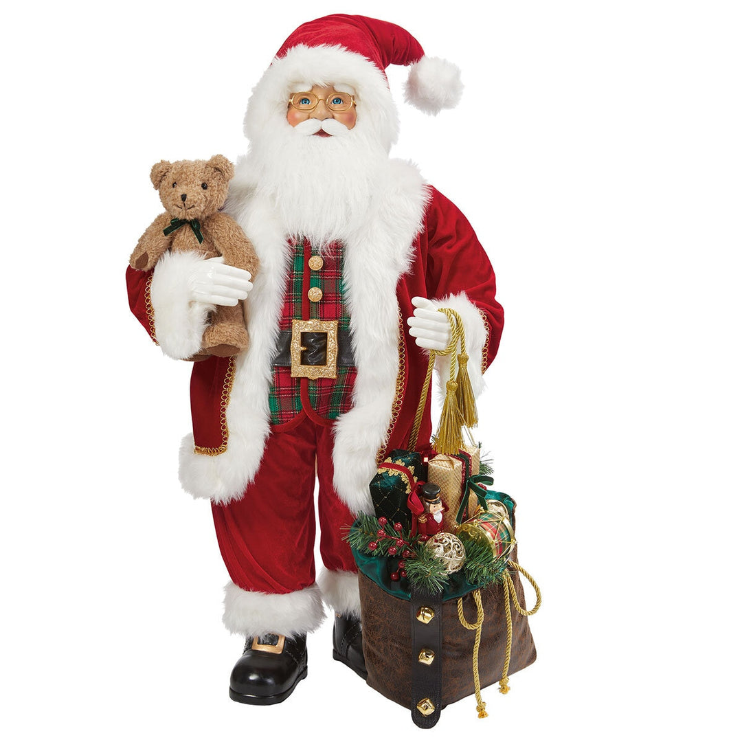 3Ft (91Cm) Traditional Fabric Standing Santa christmas indoor/outdoor christmas 