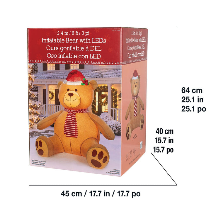 8Ft (2.4M) Inflatable Teddy Bear with 192 LED Lights christmas toy 