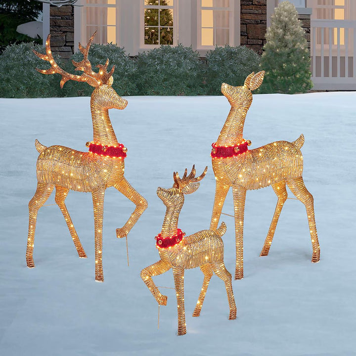 6Ft (1.8M) Reindeer Family Set of 3 with 729 LED Lights