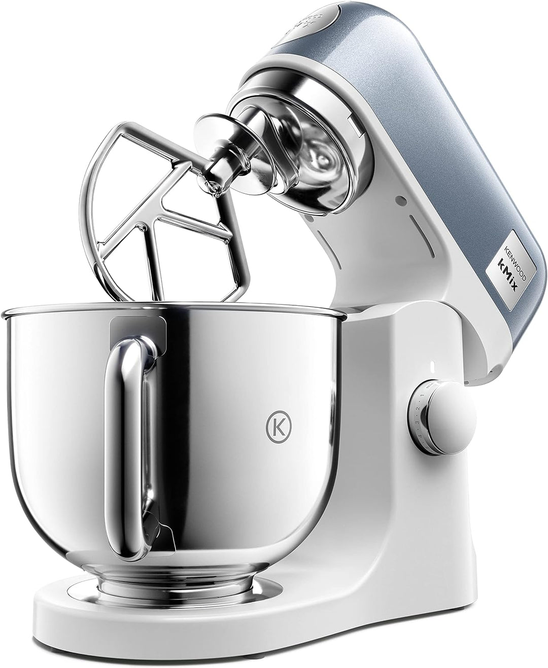 Kenwood kMix Stand Mixer for Baking, Stylish Kitchen Mixer with K-beater, Dough Hook and Whisk, 5L Stainless Steel Bowl, Removable Splash Guard, 1000 W, Editions Blue