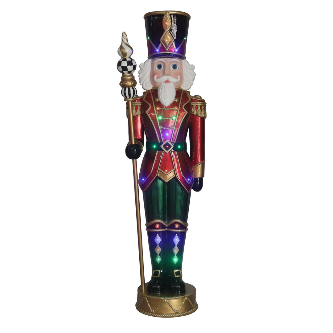 6Ft (1.8M) Pre-Lit Grand Nutcracker with 25 Colour LED and Music christmas