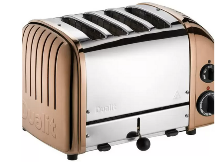 Dualit 4 Slot Classic Toaster With Sandwich Cage in Copper Spray Finish, 40597