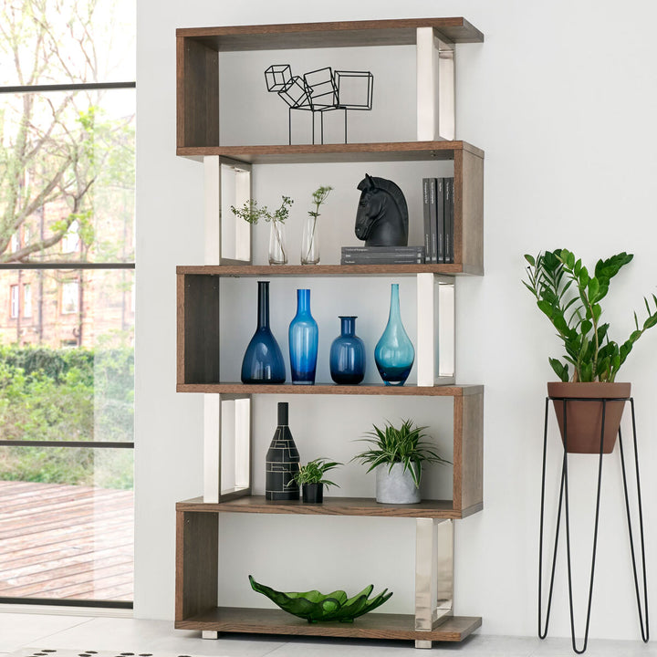 Tivoli Dark Oak Open Display Bookcase