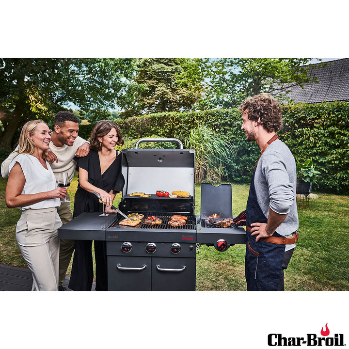 Professional Power 3 Burner Gas and Charcoal Hybrid BBQ + Cover