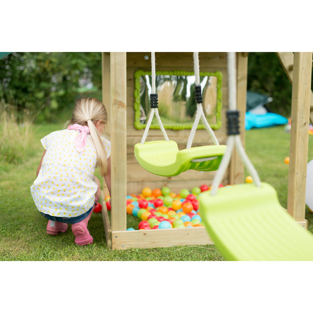 Lookout Tower Wooden Climbing Frame with Swings and Monkey Bars (3+ Years)