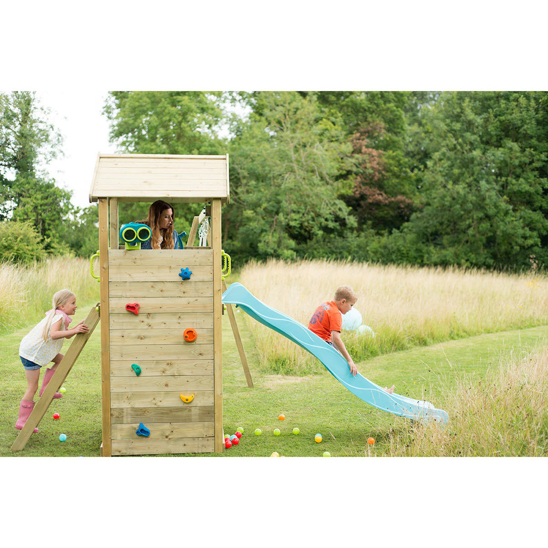 Lookout Tower Wooden Climbing Frame with Swings and Monkey Bars (3+ Years)