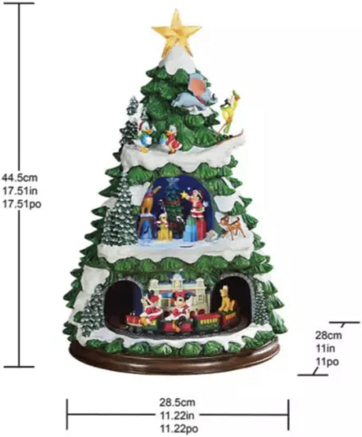 Disney 17.5 Inches (44.5cm) Animated Christmas Tree Table Top Ornament with LED Lights & Sounds