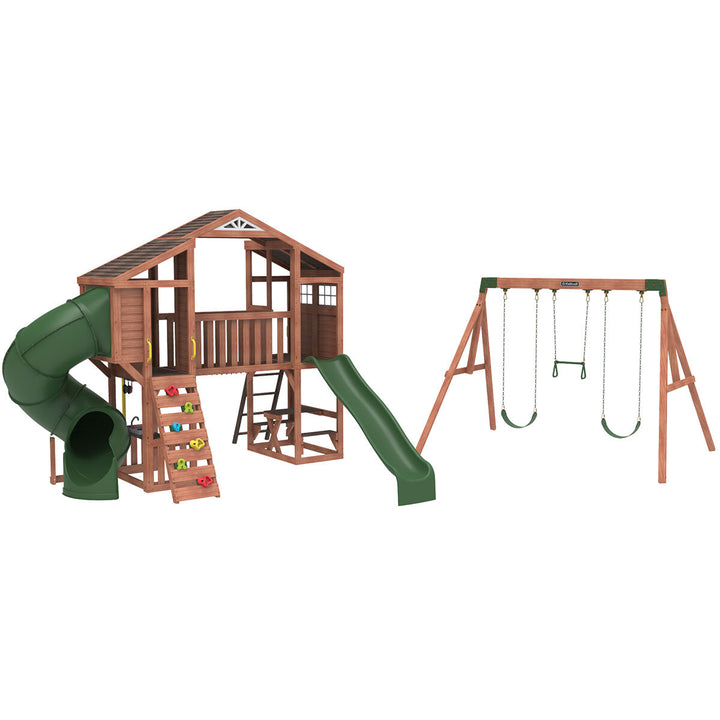 Boulder Bluff Playcentre and Wooden Swing Set (3-10 Years)