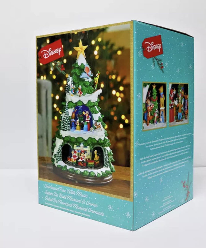 Disney 17.5 Inches (44.5cm) Animated Christmas Tree Table Top Ornament with LED Lights & Sounds