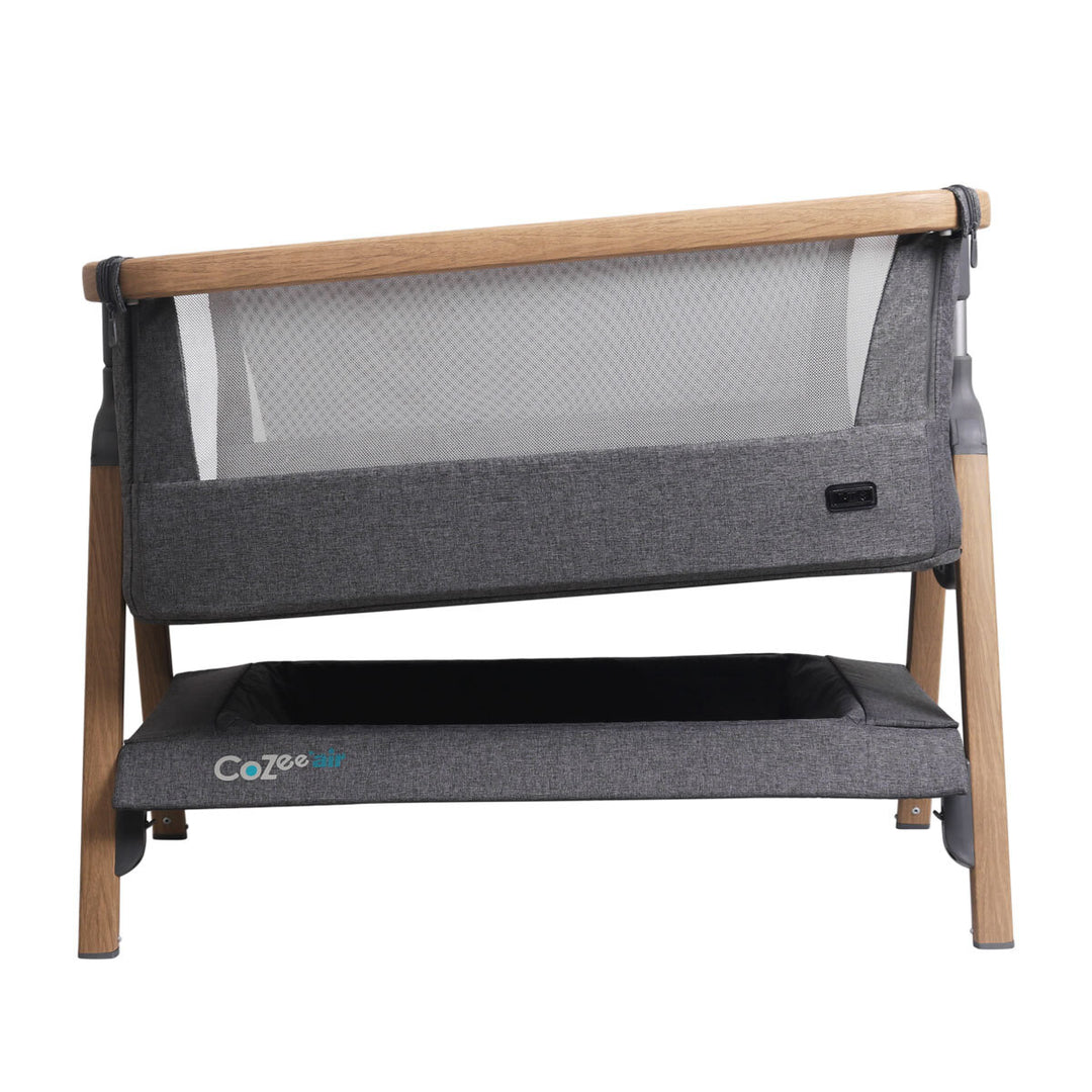 Cozee Air Bedside Rocking Crib, Oak & Charcoal