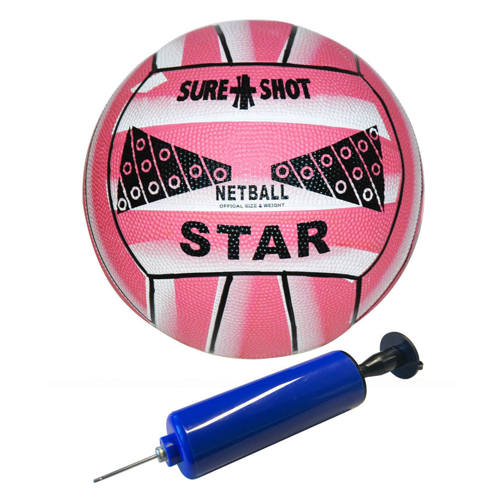 9Ft (2.7 M) Prime Shot Junior Netball Goal in Pink/Grey with Padding (5-12 Years)