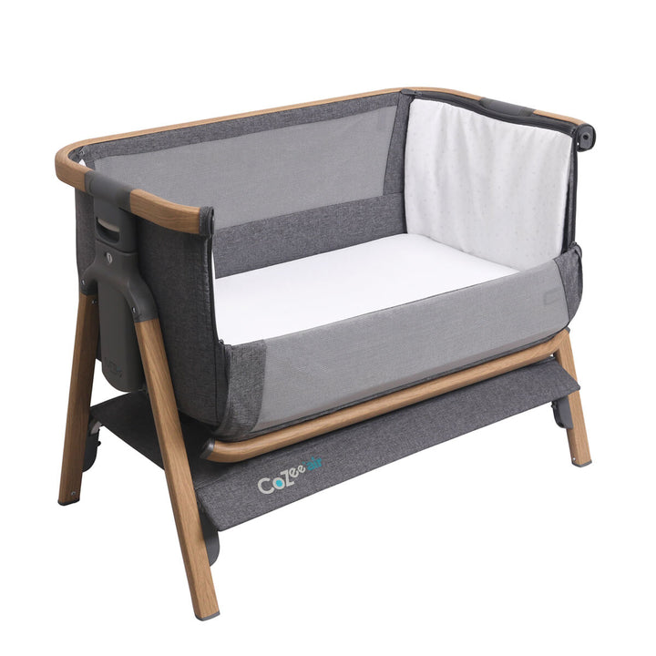 Cozee Air Bedside Rocking Crib, Oak & Charcoal