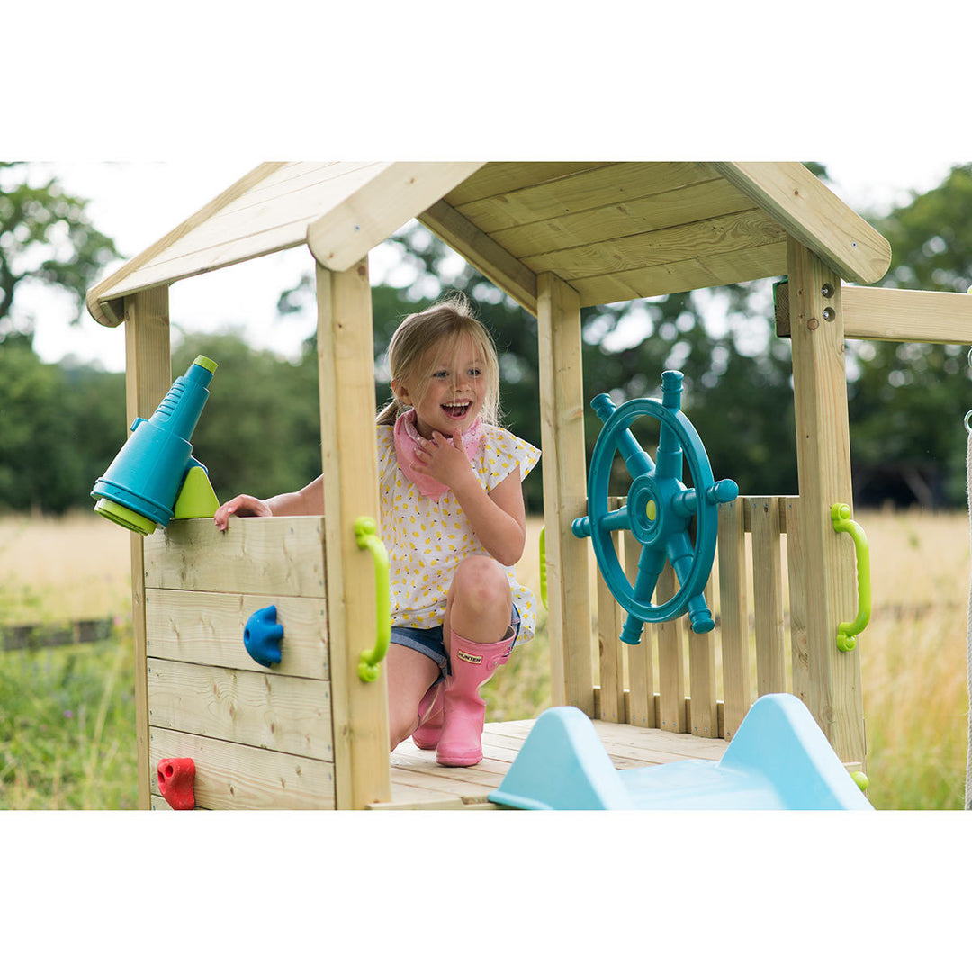 Lookout Tower Wooden Climbing Frame with Swings and Monkey Bars (3+ Years)