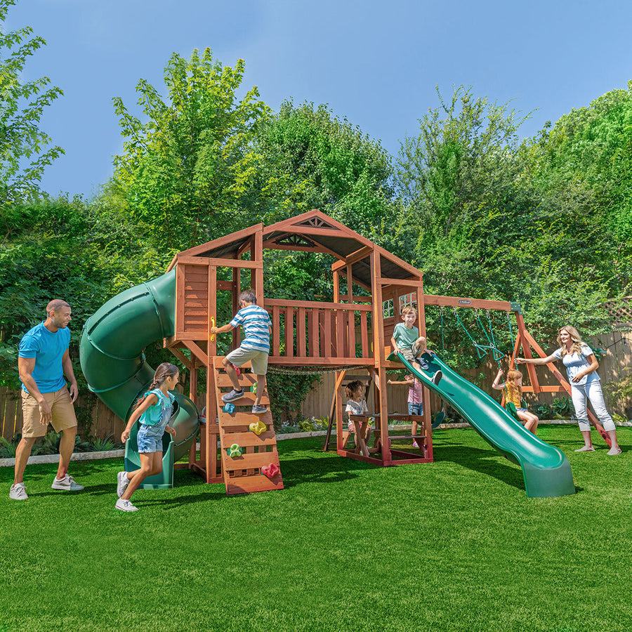 Boulder Bluff Playcentre and Wooden Swing Set (3-10 Years)