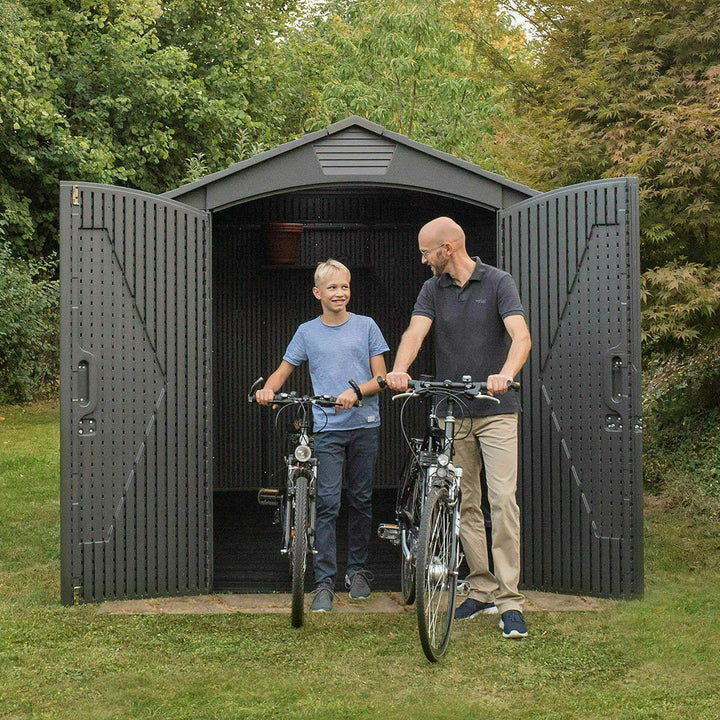 Premium Lifetime durable strong 7ft x 12ft Simulated Wood Look Storage Shed Wood Look weather resistant