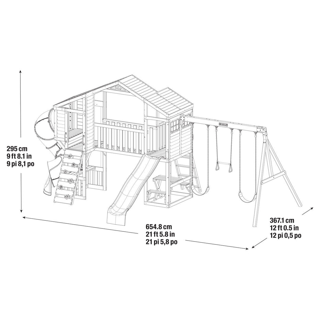 Boulder Bluff Playcentre and Wooden Swing Set (3-10 Years)