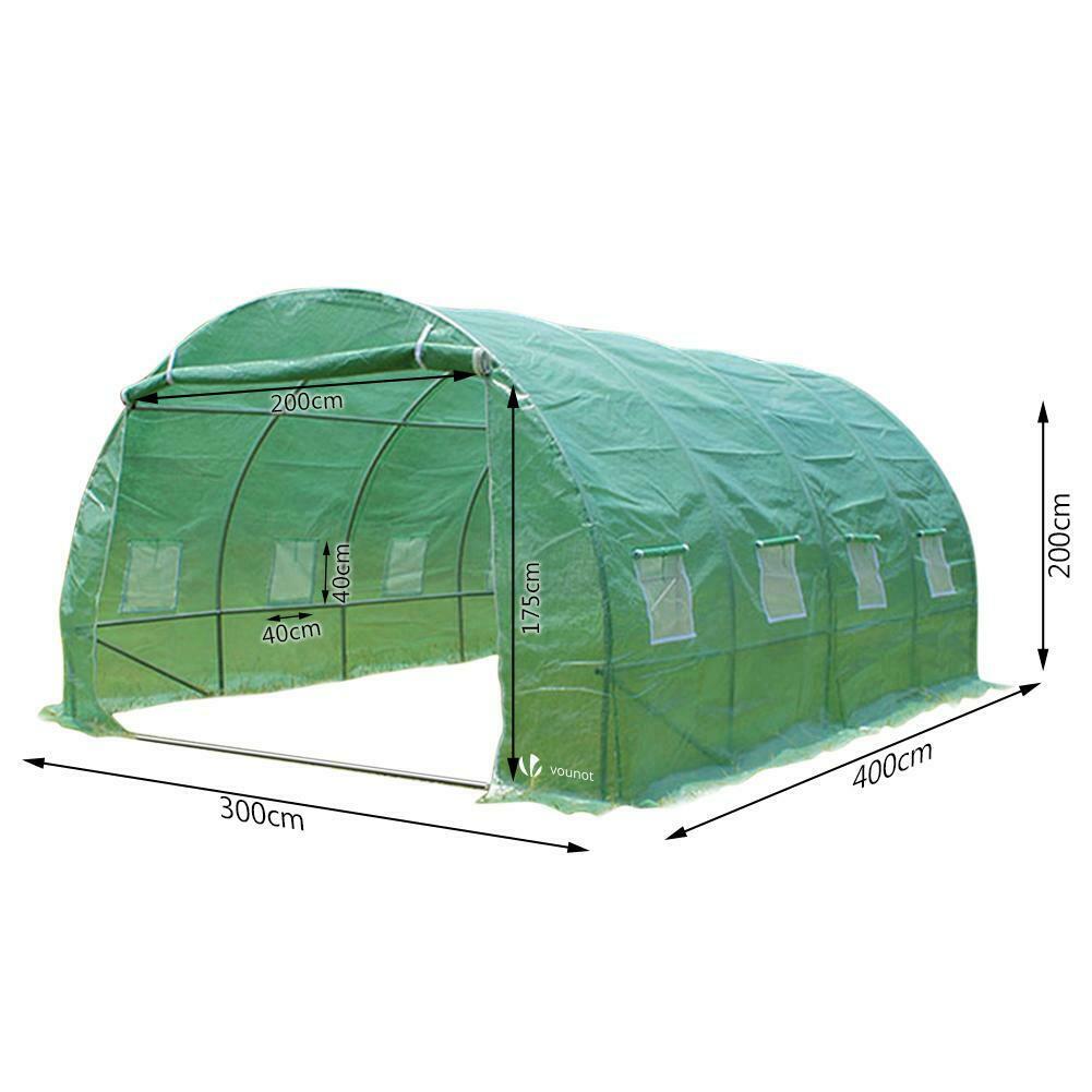 Waterproof Steel Frame Greenhouse Polytunnel UV Protection 4x3x2 m Weather Resistant