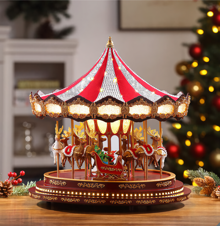 Mr christmas carousel deluxe lights song illuminate 17' Xmas Decorations Plays 20 songs