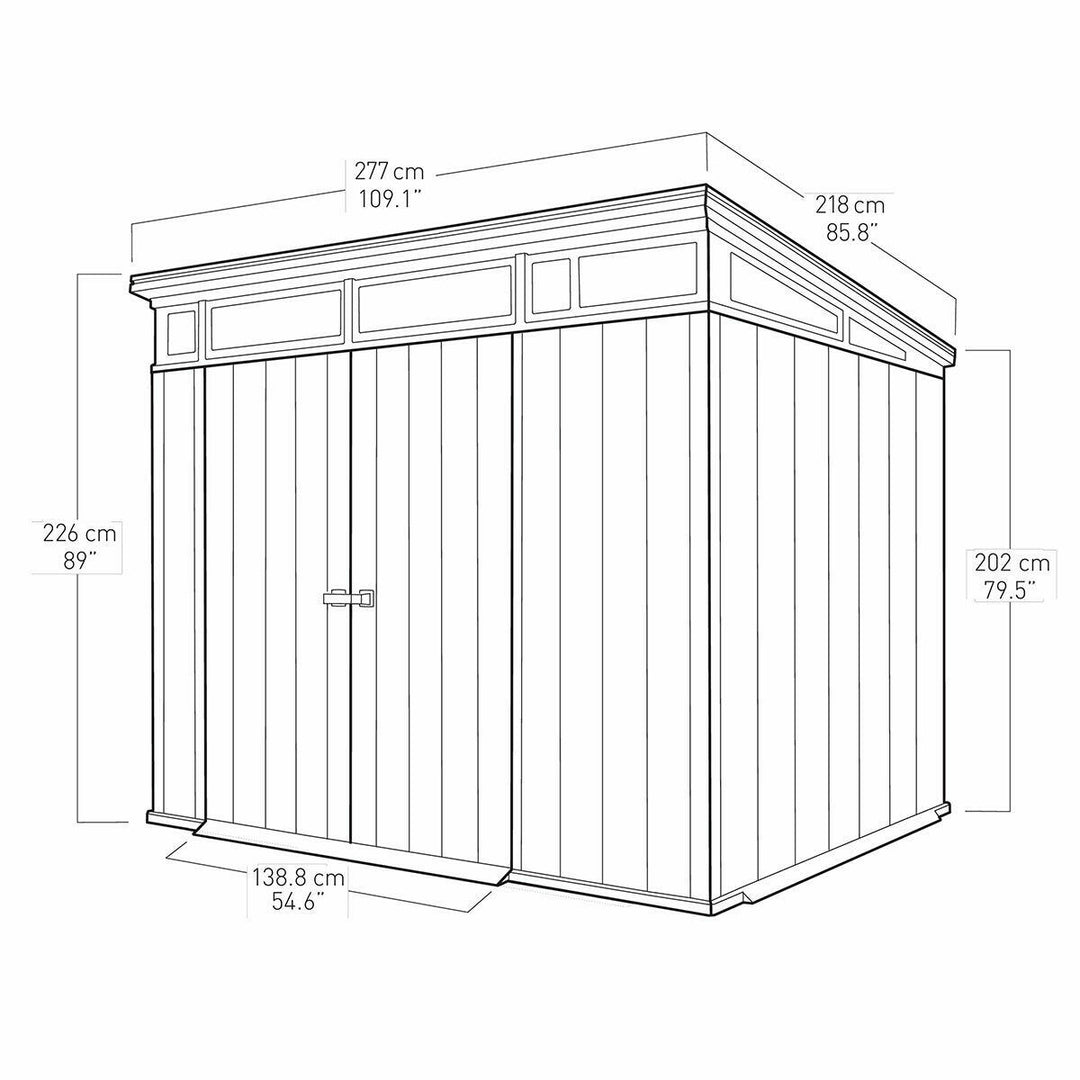 Keter Artisan outdoor  9ft 2" x 7ft (2.8 x 2.1m) Storage Shed garden 10 years WARRANTY